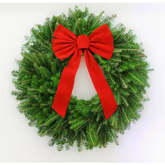 Small Christmas Wreath with Bow (18'')