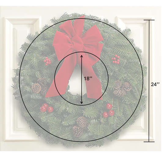 Medium Christmas Wreath with Bow, Cones and Berries (24'')