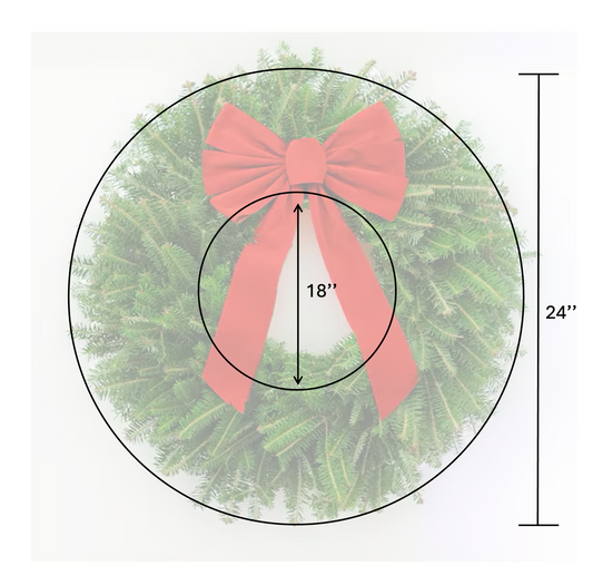 Medium Christmas Wreath with Bow (24'')