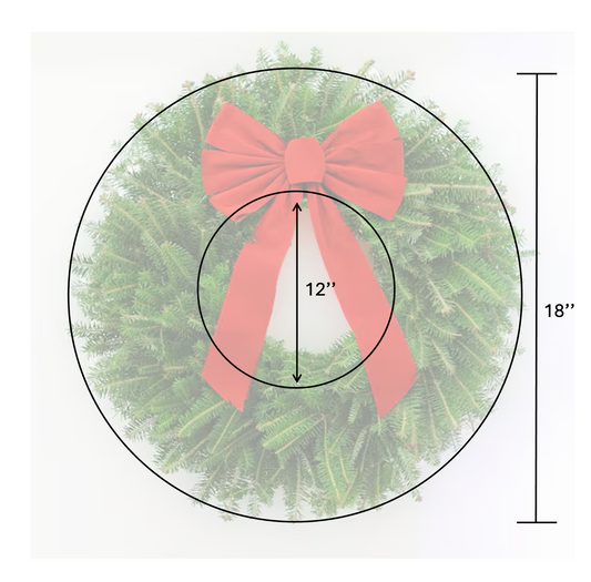 Small Christmas Wreath with Bow (18'')